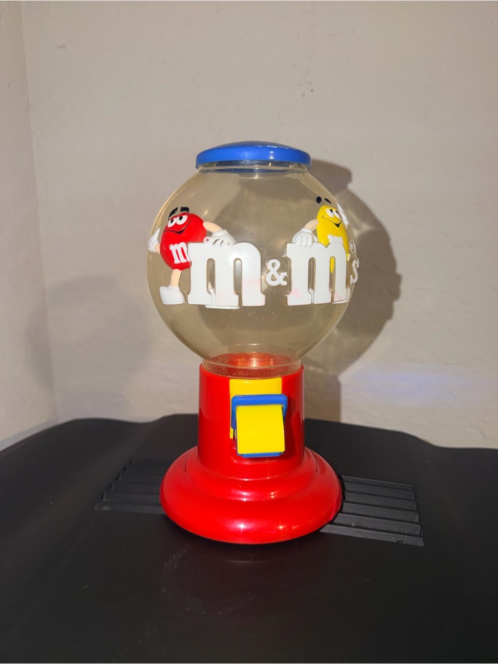 Vintage M&M's Mini Candy Dispenser Machine Red & Yellow Characters